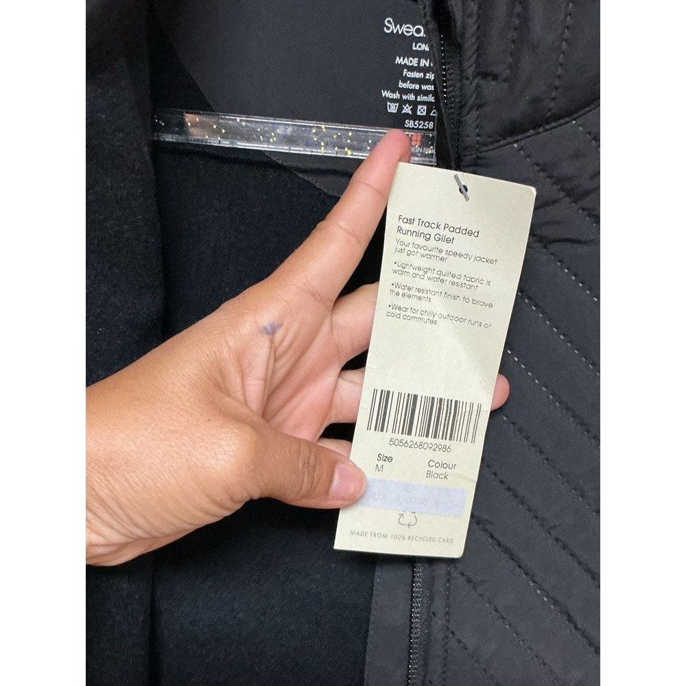 Sweaty Betty Fast Track Thermal Running Vest gilet Size Med Black NWT‎ - Picture 7 of 10
